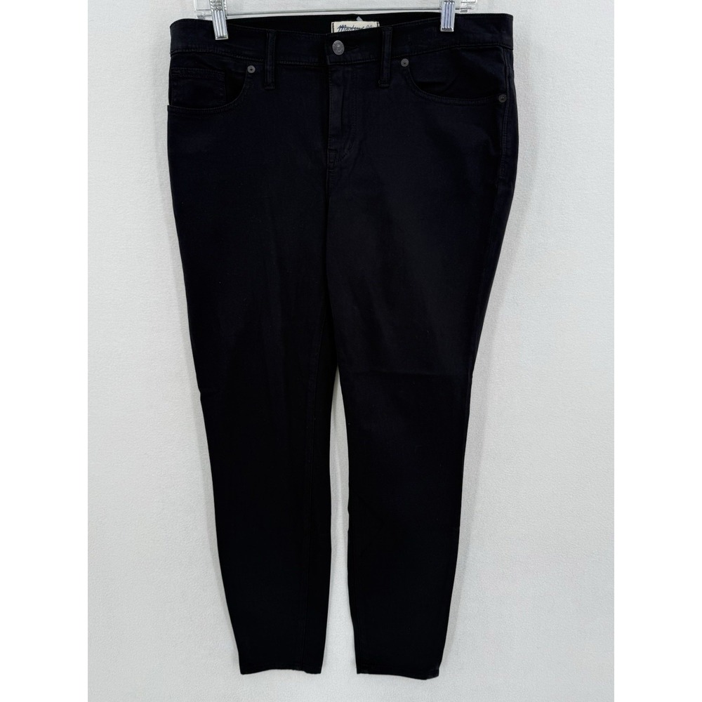 Madewell Skinny Skinny Sateen Jeans Womens Size 32 28 Inch Inseam Black  Stretch